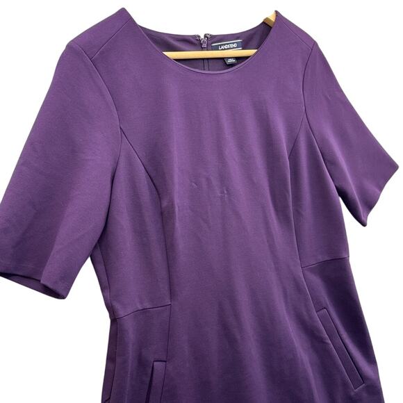 Lands End Blackberry Purple Sheath Dress With Pockets Women 14 - Picture 2 of 7